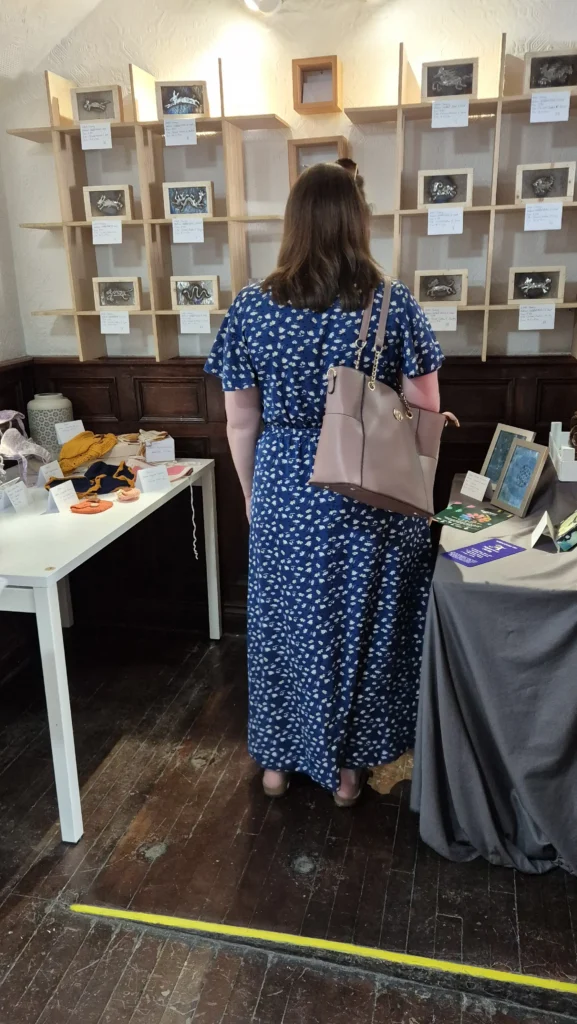 A woman in a craft shop