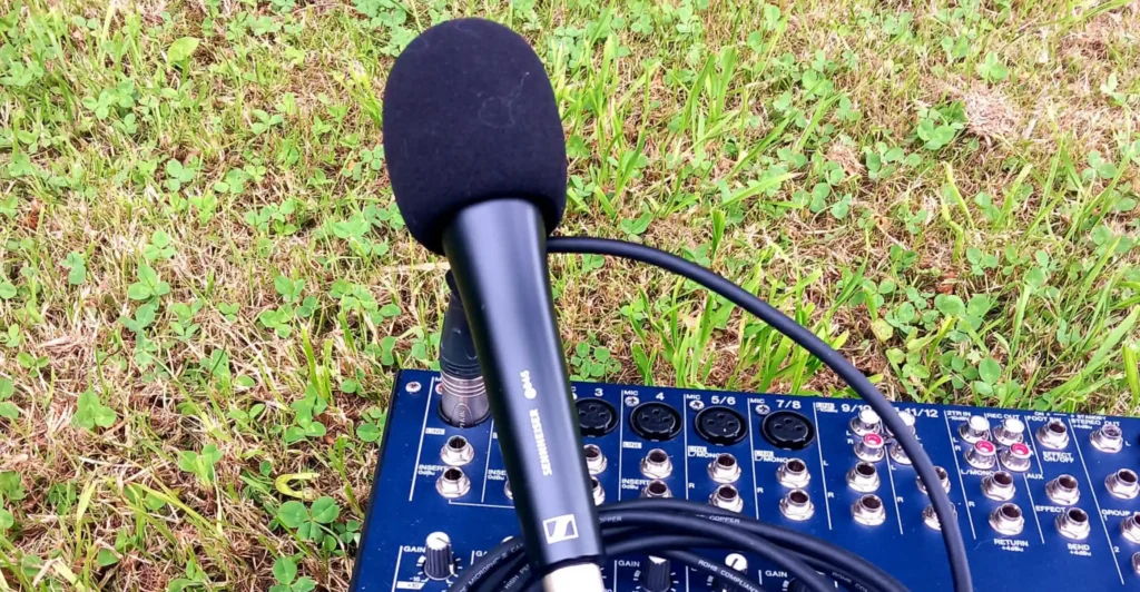 A Microphone in a field