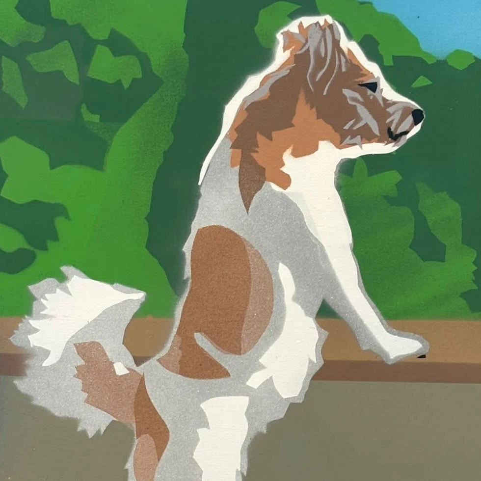 A painted dog