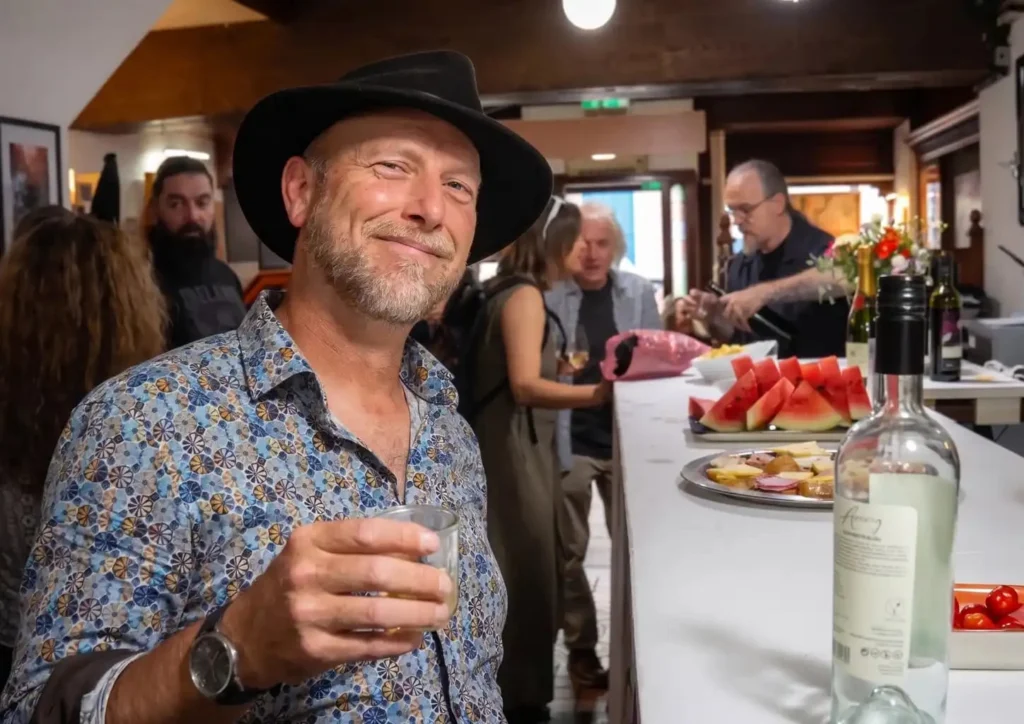 A man at the launch party