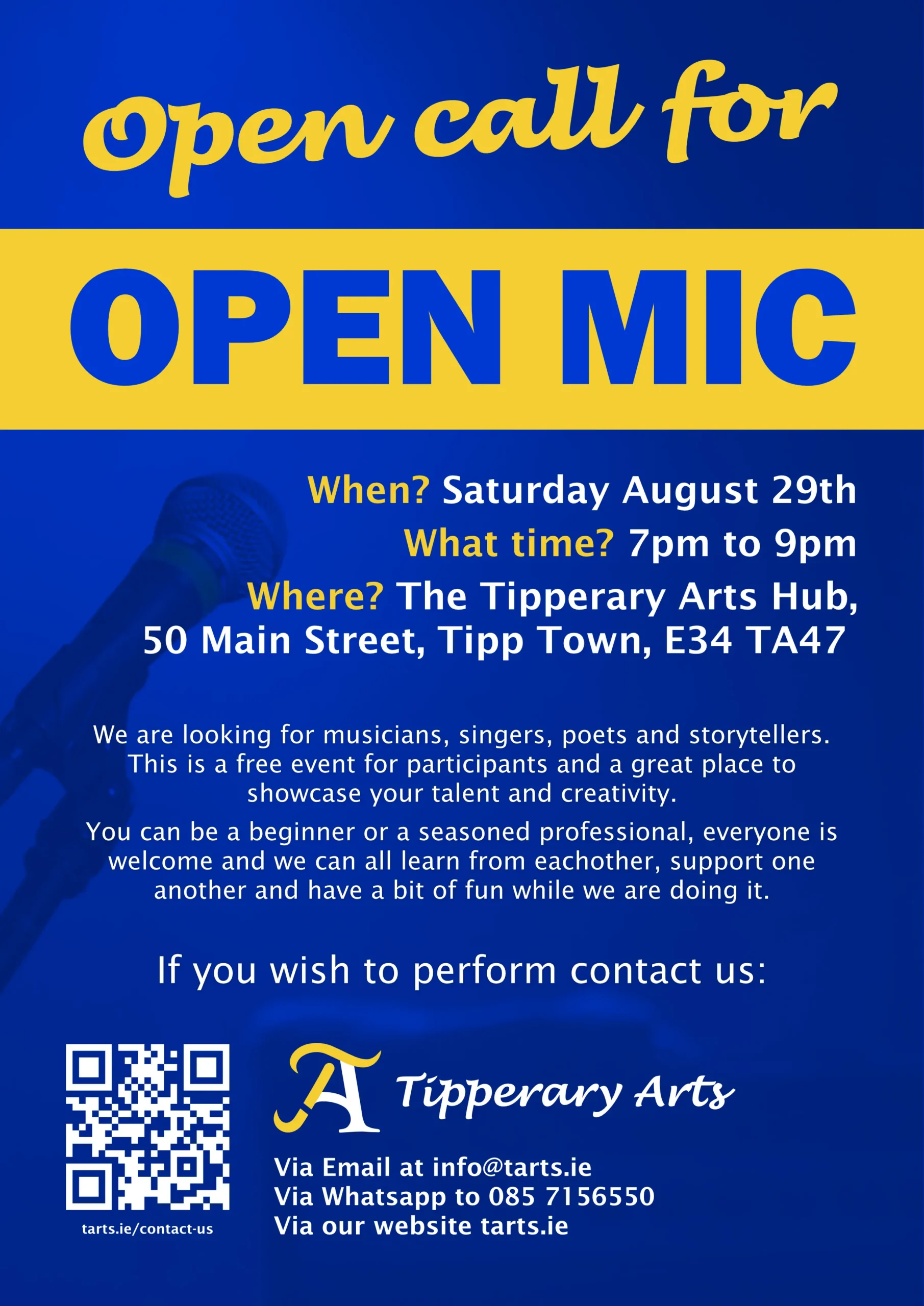 Open Mic Call Out poster